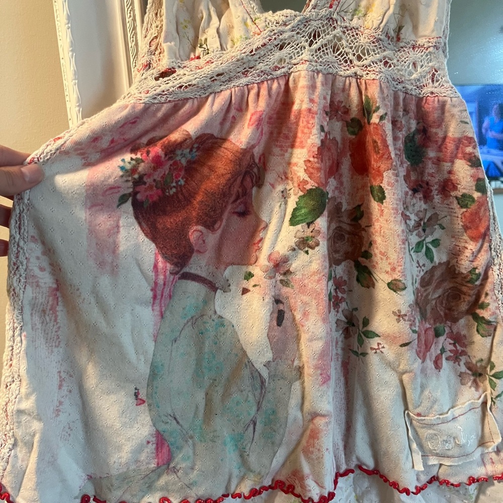 Floral Lace Trim Dress - Picture 2 of 3